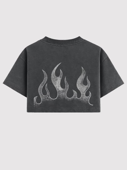 Cropped Oversized - Flame - Chumbo
