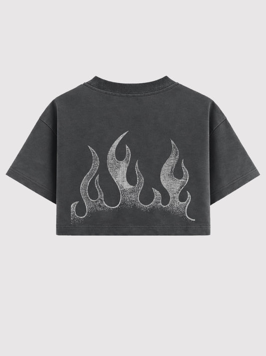 Cropped Oversized - Flame - Chumbo