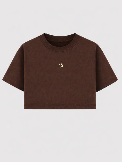 Cropped Oversized - Flame - Marrom